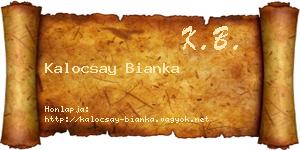 Kalocsay Bianka névjegykártya
